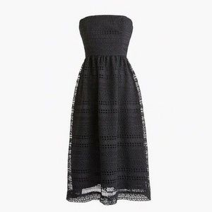 NWT Black J. Crew Lace Strapless Dress Size Zero